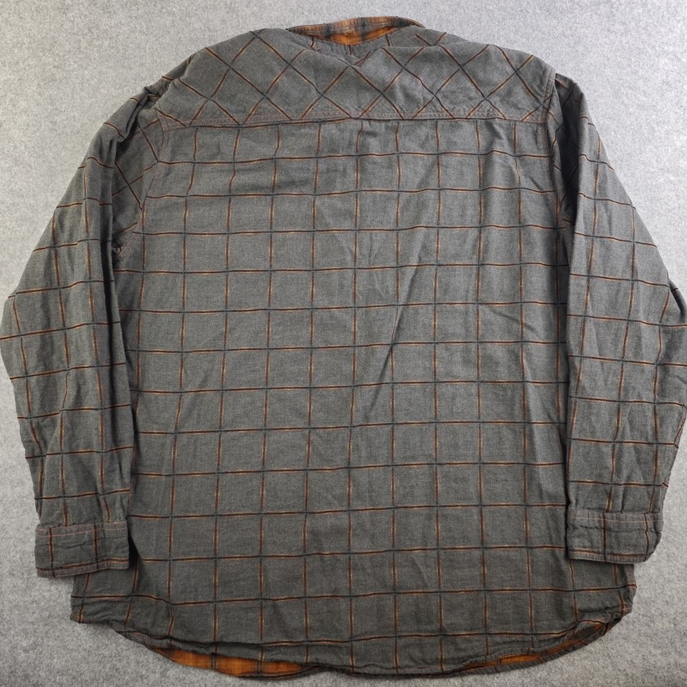 Carbon 2 Cobalt Shirt Mens 2XL Gray Windowpane Plaid Long Sleeve Button Up - Picture 6 of 7